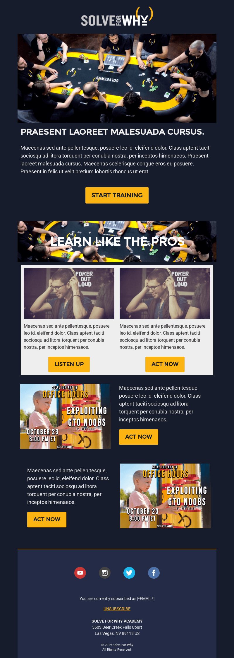 A bold master email template